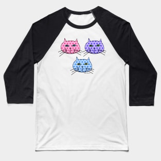 Polka Dot Cats Baseball T-Shirt